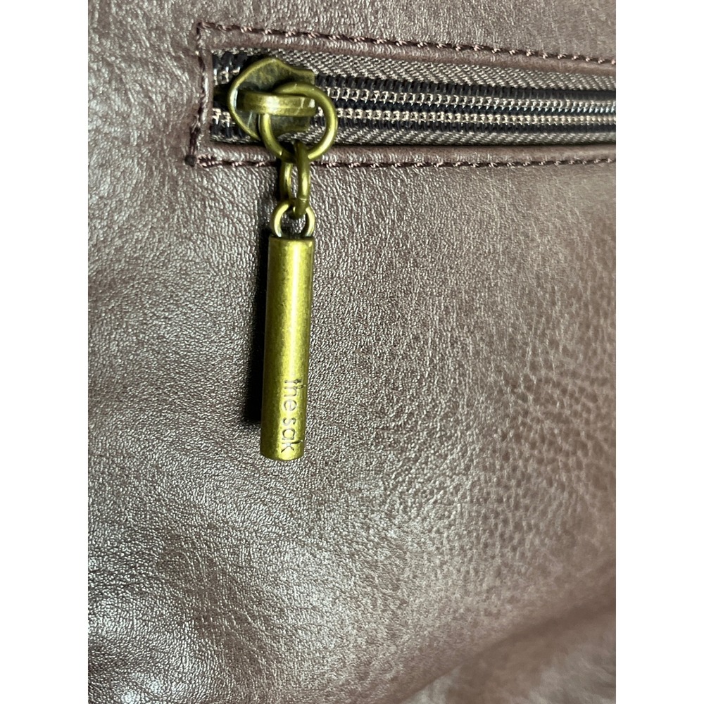 The Sak Brown Leather Embossed Floral Convertible Backpack Crossbody Bag - Picture 5 of 8